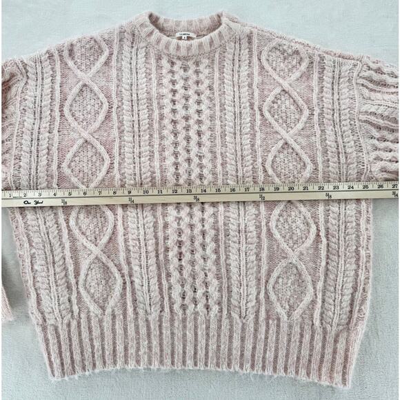 Tularosa Pink Cableknit Sweater Small Oversized Cabincore Thick Knit NWOT - Picture 6 of 8